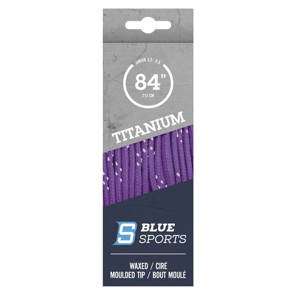 Titanium Ice Hockey Waxed Laces 96-120 inch purple
